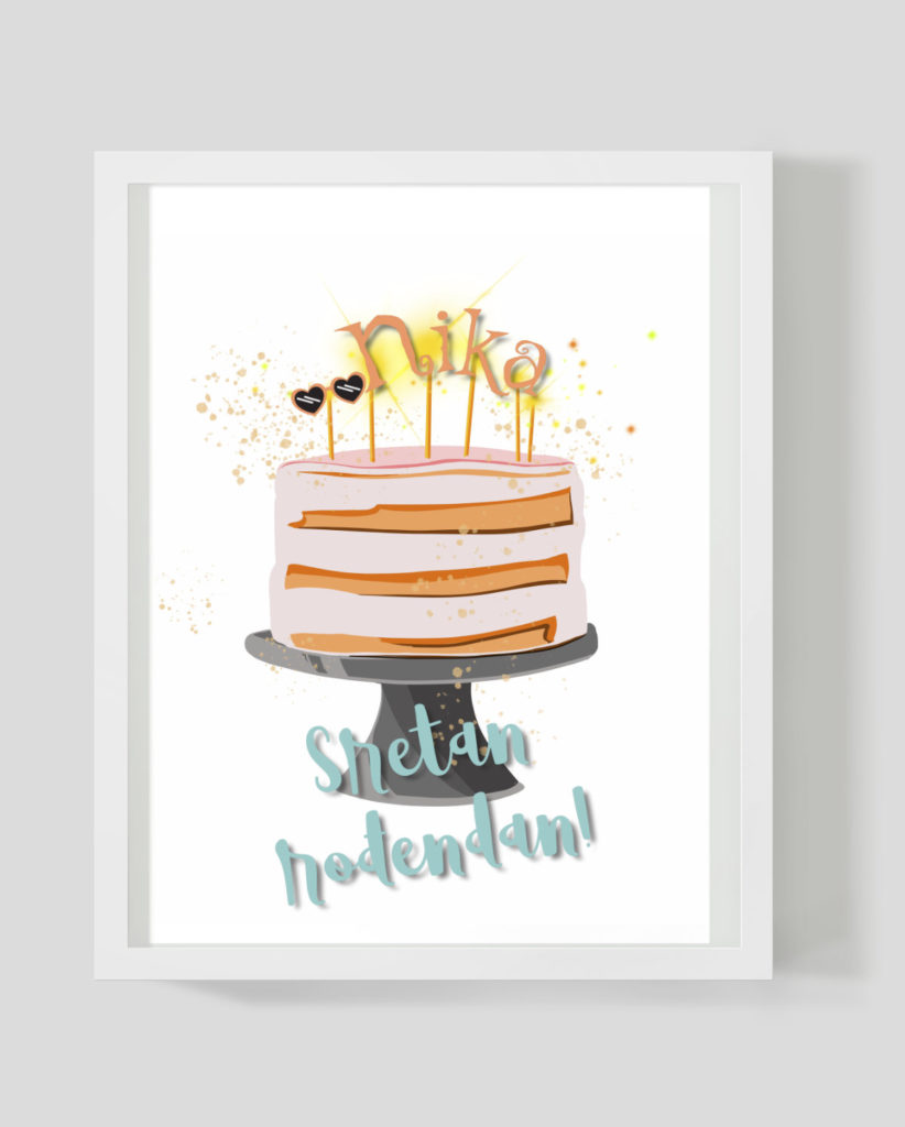 B-day cake - Marisha studio ilustracije